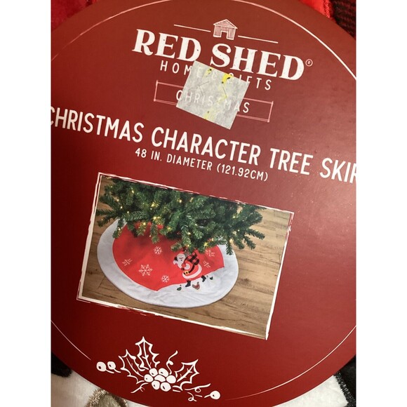 Chickens & Santa Christmas Tree Skirt 48" Red Shed Brand New Tractor Supply - Picture 5 of 7